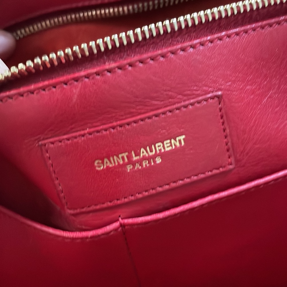 Medium Classic YSL Cabas bag RED w/ twilly scarf - Picture 8 of 16